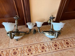 2 Lámparas de techo con 3 brazos