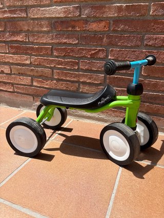 Bici-andador Puky verde y azul