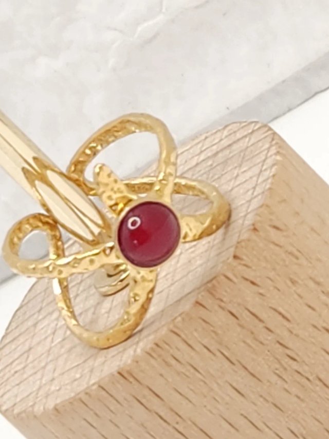 Anillo Acero Quirúrgico Chapado Oro