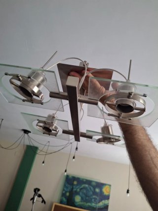 Lámpara de techo moderna cristal y metal