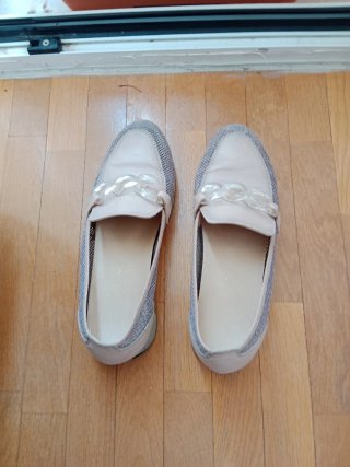 Zapatos planos verano mujer beige/gris
