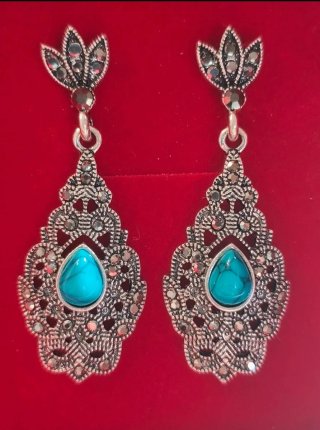 Pendientes Vintage Marquesitas y Turquesas