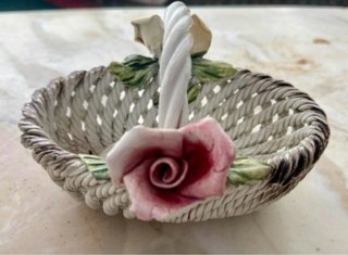 Vaso e cestino vintage Capodimonte originali