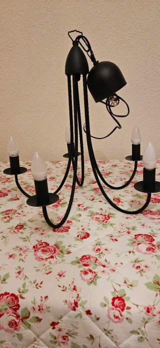 Lámpara de techo forja negra