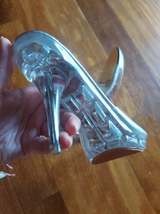 Tacones transparentes plateados talla 35