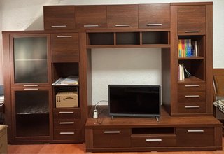 Mueble de salón modular madera oscura