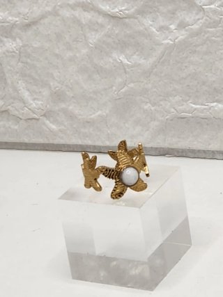 Anillo Estrella de Mar Baño Oro Acero Quirúrgico