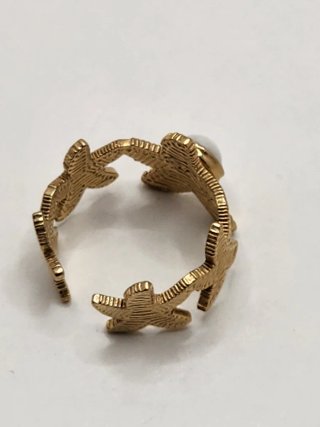 Anillo Estrella de Mar Baño Oro Acero Quirúrgico