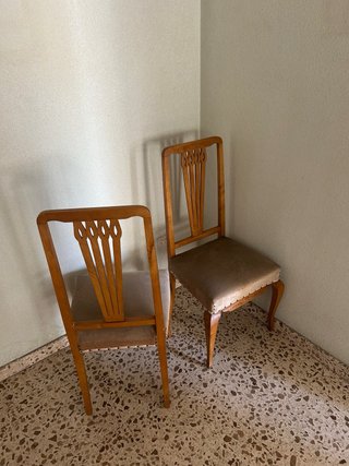 6 Sillas Comedor Madera Tapizadas Vintage