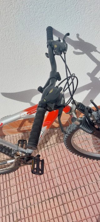 Bicicleta MTB Topbike Roja y Plata