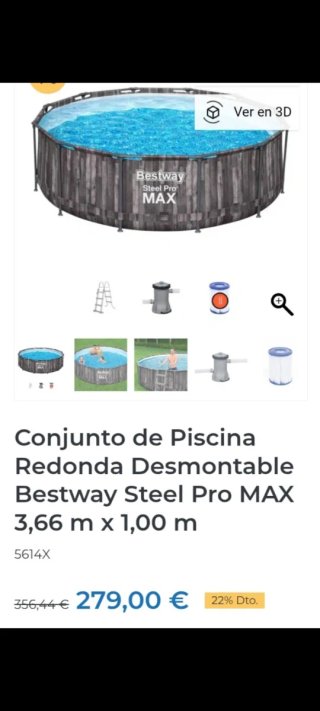 Piscina desmontable Bestway 3.66m x 1.00m