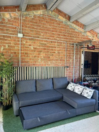 SOFA CAMA IKEA FRIHETEN GRIS LIMPIO
