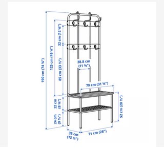 Banco Perchero Metálico Ikea en perfecto estado