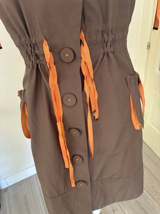 Vestido VAN-DOS marrón y naranja