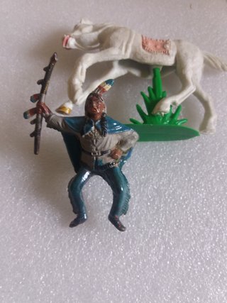 Jefe Indio a Caballo Goma/Plástico Jecsan Raro