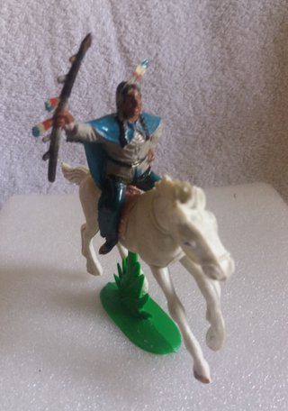 Jefe Indio a Caballo Goma/Plástico Jecsan Raro
