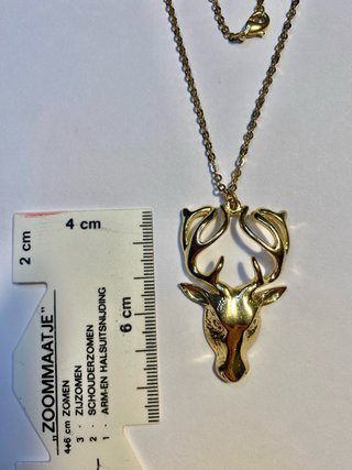 Collana catenina con ciondolo cervo metallo oro