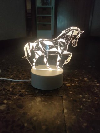 Lámpara LED 3D Caballo USB con interruptor