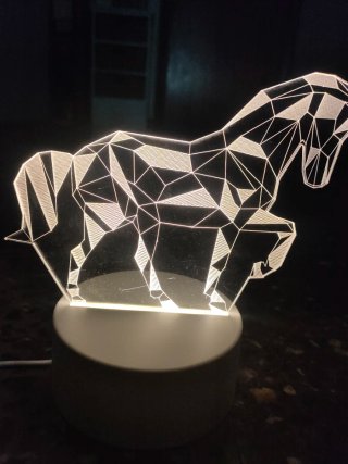 Lámpara LED 3D Caballo USB con interruptor