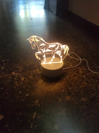 Lámpara LED 3D Caballo USB con interruptor