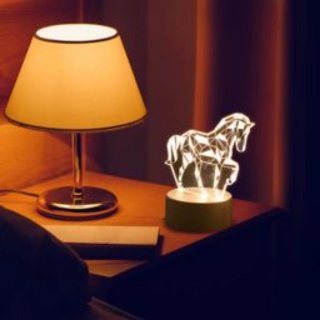 Lámpara LED 3D Caballo USB con interruptor