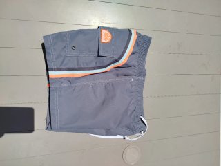 Bañador hombre gris y naranja