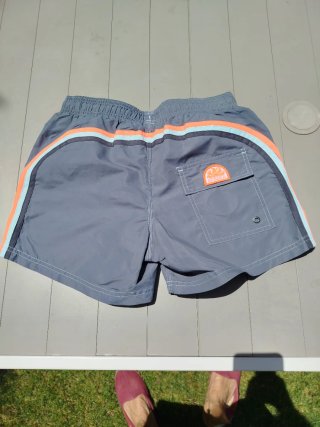 Bañador hombre gris y naranja