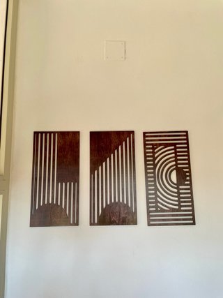 Set 3 Decorazioni Murali Legno Marrone
