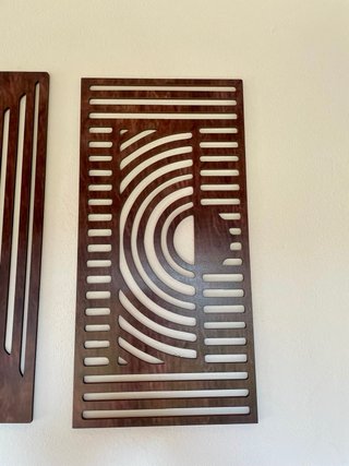 Set 3 Decorazioni Murali Legno Marrone
