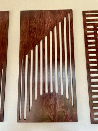 Set 3 Decorazioni Murali Legno Marrone