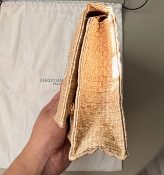 Christian Dior Clutch de Rafia Beige · Nuevo · Con