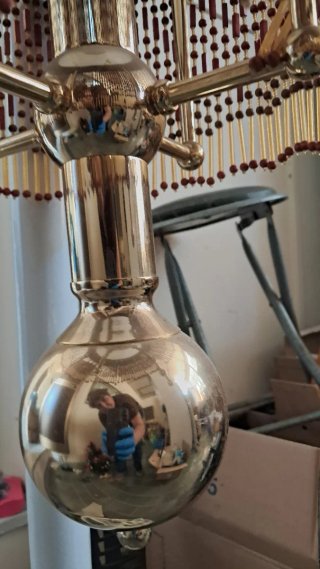 Lampadario vintage oro e bianco