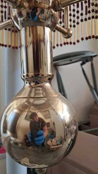 Lampadario vintage oro e bianco