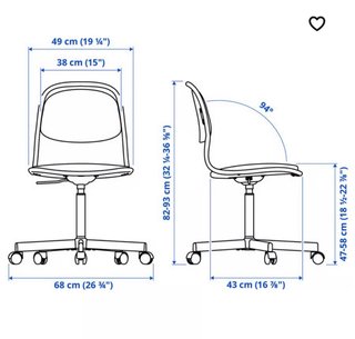 Silla giratoria Ikea blanca y azul