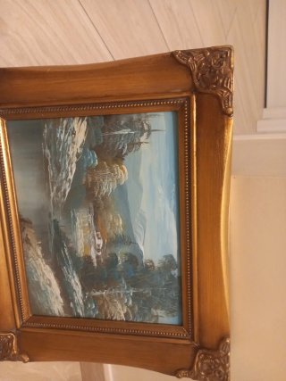 Quadro olio su tavola anni 70-80