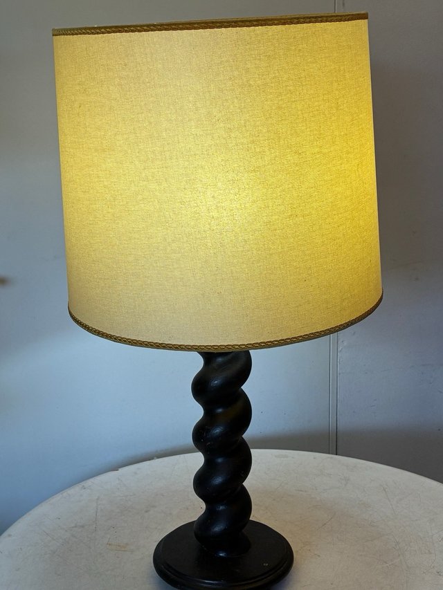 Lámpara Salomónica Madera y Tela