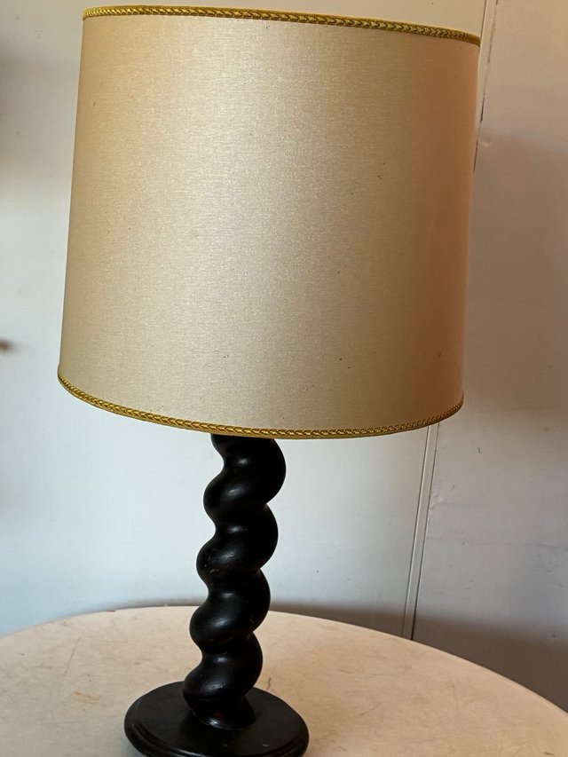 Lámpara Salomónica Madera y Tela