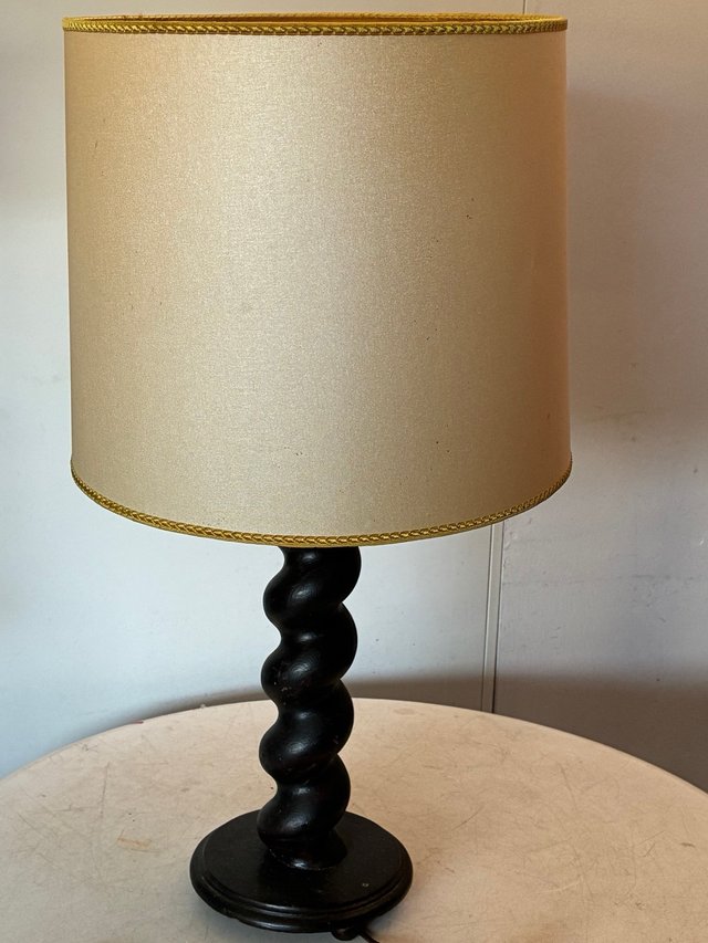 Lámpara Salomónica Madera y Tela