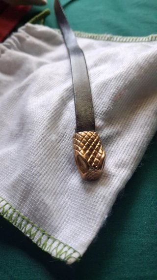 Gargantilla o pulsera cobra marrón y dorada