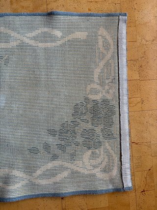 Alfombra azul lana 1,37 x 0,70