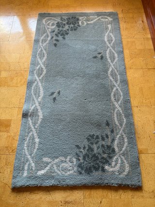 Alfombra azul lana 1,37 x 0,70