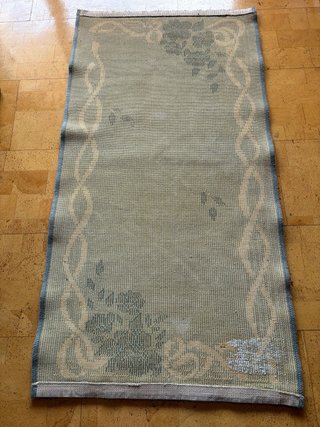 Alfombra azul lana 1,37 x 0,70