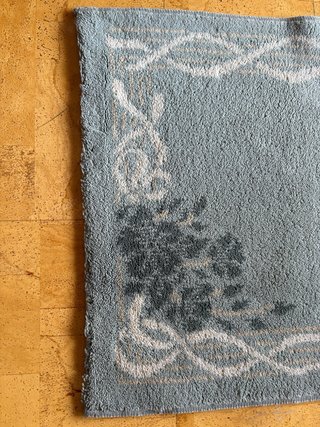 Alfombra azul lana 1,37 x 0,70