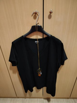 Camiseta básica de algodon color negro talla 50