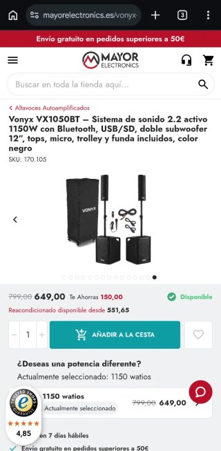 Sistema de sonido VONYX
