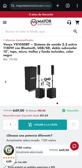 Sistema de sonido VONYX