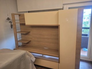 Mueble TV madera beige/marrón