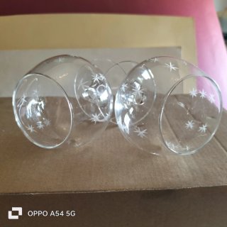 W e V 43. Set 6 Bicchieri Cognac Vetro Inciso