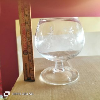 W e V 43. Set 6 Bicchieri Cognac Vetro Inciso
