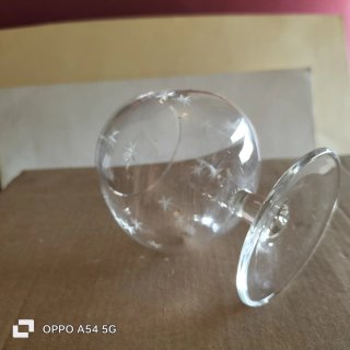 W e V 43. Set 6 Bicchieri Cognac Vetro Inciso